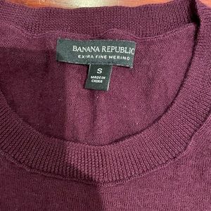 Burgundy longsleeve merino wool sweater from banana republic, size small